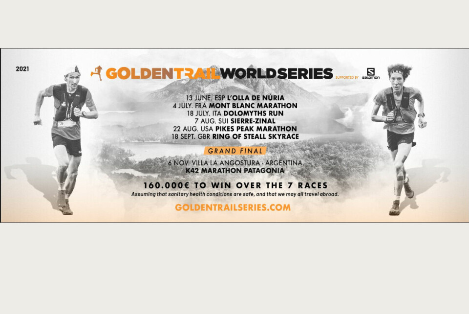 Plakaten som viser årets løp i Golden Trail World Series. Plakaten som viser årets løp i Golden Trail World Series.