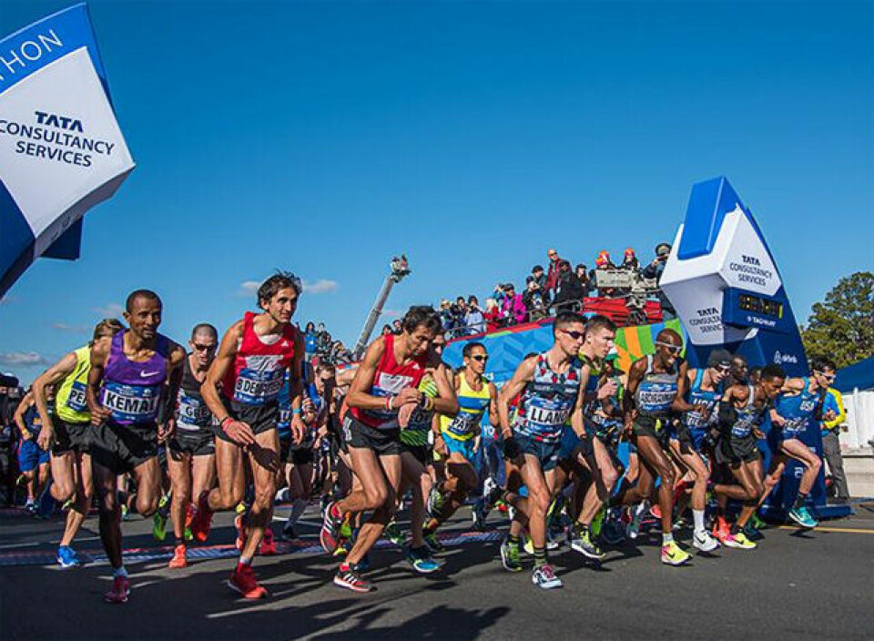 To norske klasseseire da Keitany og Ghebreslassie vant New York City Marathon Herrestarten.jpg
