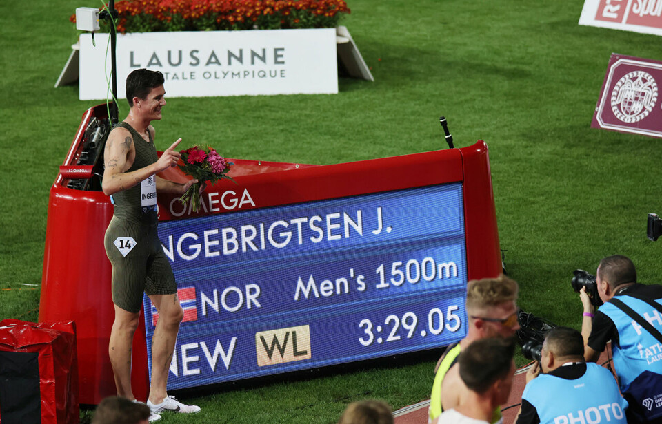 Jakob Ingebrigtsen kunne glede seg over verdens raskeste tid på 1500 m i år. (Foto: Diamond League AG) Jakob Ingebrigtsen kunne glede seg over verdens raskeste tid på 1500 m i år. (Foto: Diamond League AG)