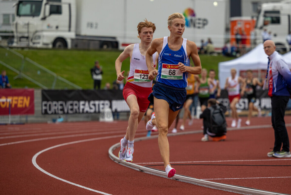 Nok en oppvisning av Jakob Ingebrigtsen i NM 1500m-mf-Even-Br¢ndbo-Dahl-Mats-Hauge.jpg