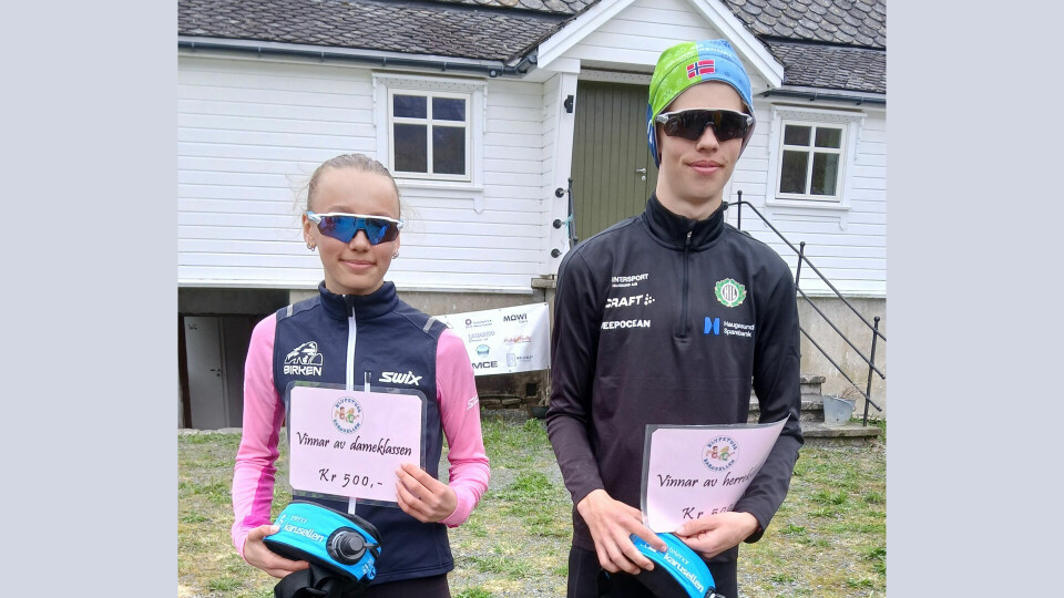 Linnea Fjelldalselv og Eivind Vikingstad vann Bjørkeklubben Over på sterke tider. (Foto: Olav Samland) Linnea Fjelldalselv og Eivind Vikingstad vann Bjørkeklubben Over på sterke tider. (Foto: Olav Samland)