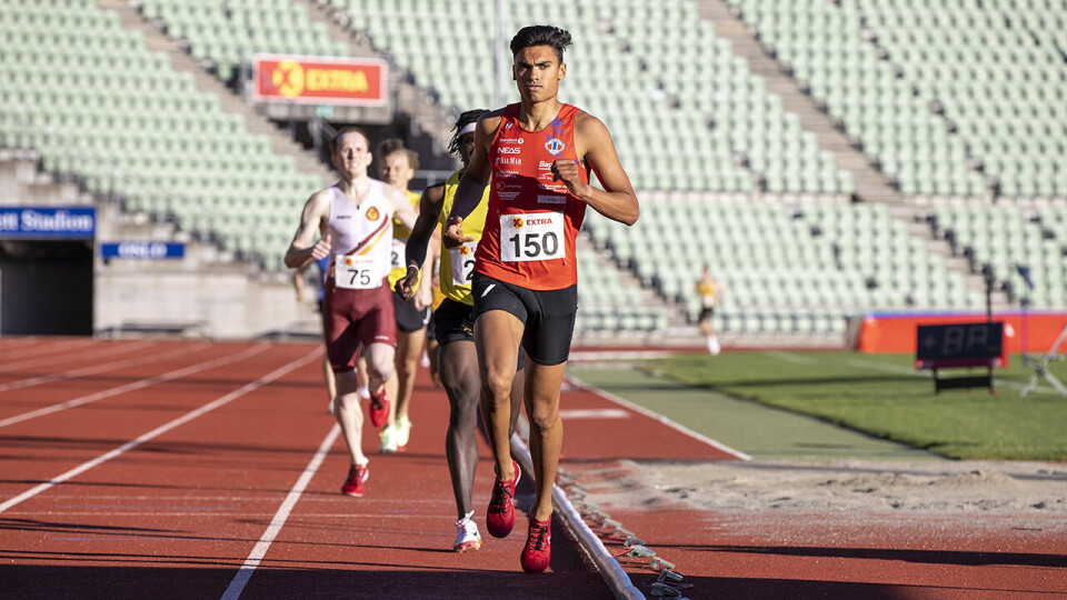 Kristoffer Sagli i aksjon på 1500 meter under Sommerstevnet på Bislett i 2022. (Foto: Tom-Arild Hansen) Kristoffer Sagli i aksjon på 1500 meter under Sommerstevnet på Bislett i 2022. (Foto: Tom-Arild Hansen)