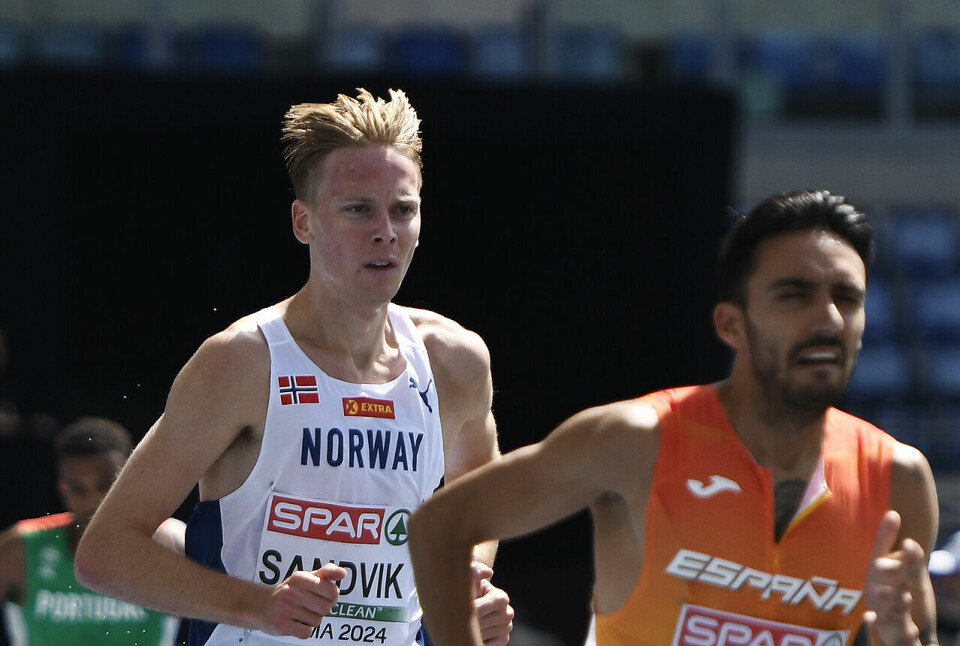 Fredrik Sandvik var best av de tre norske deltakerne i forsøksheatet på 3000 meter hinder i EM. (Alle foto: Bjørn Johannessen) Fredrik Sandvik