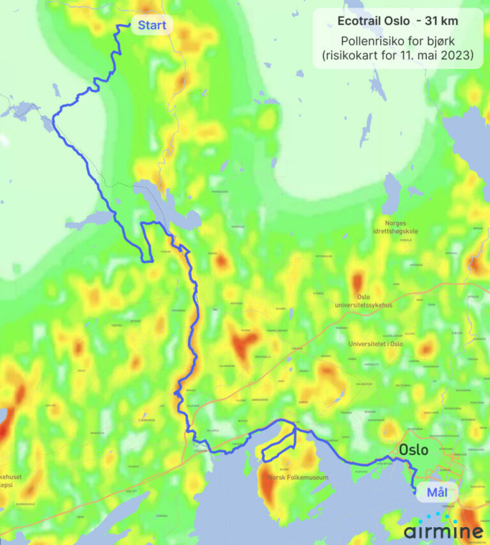Hvilke etapper bør pollenallergikere velge i Holmenkollstafetten? Kart-Ecotrail-31km.jpg