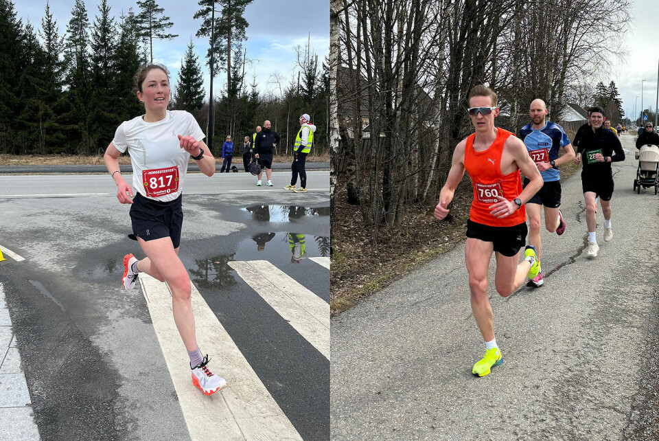 Sophia Engel og Simon Haldorsen vant halvmaratondistansen på åpningsløpet av Norgestesten. (Alle foto: #norgestesten) Sophia Engel_og_Simon Haldorsen