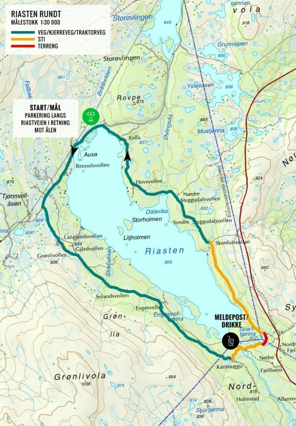 Hardhaus - dag 2: Nye løyperekorder i Kjøliskarven tur/retur Riasten_Rundt.jpg