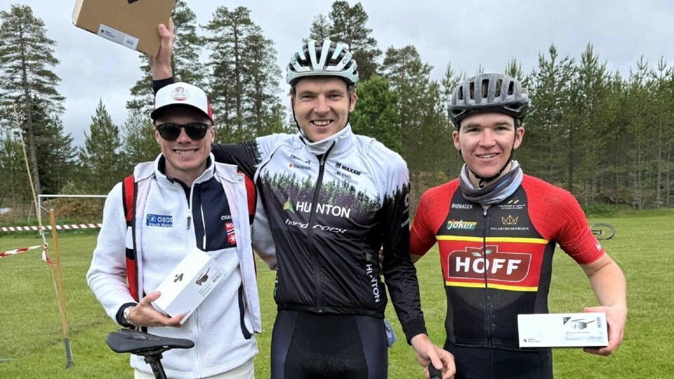 Topp tre i herrenes Trysil-Knut ritt (fra v.) Jonas Amundssen, Martin Røste Omdahl og Preben Brønstad. (Foto: arrangøren) Topp tre i herrenes Trysil-Knut ritt (fra v.) Jonas Amundssen, Martin Røste Omdahl og Preben Brønstad. (Foto: arrangøren)