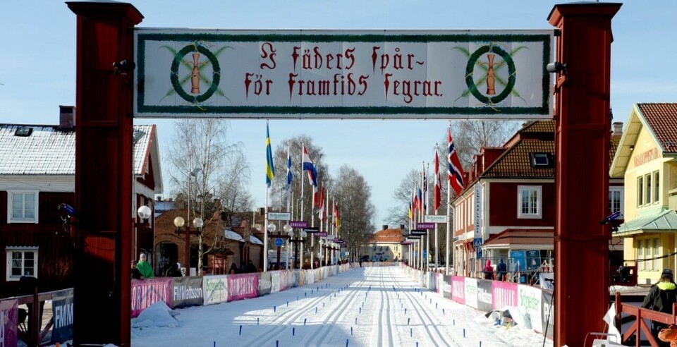 1,5 millioner deltagere har gått i mål under denne portalen, og neste uke blir det omlag 50 000 nye passeringer. (Foto:Vasaloppet) 1,5 millioner deltagere har gått i mål under denne portalen, og neste uke blir det omlag 50 000 nye passeringer. (Foto:Vasaloppet)