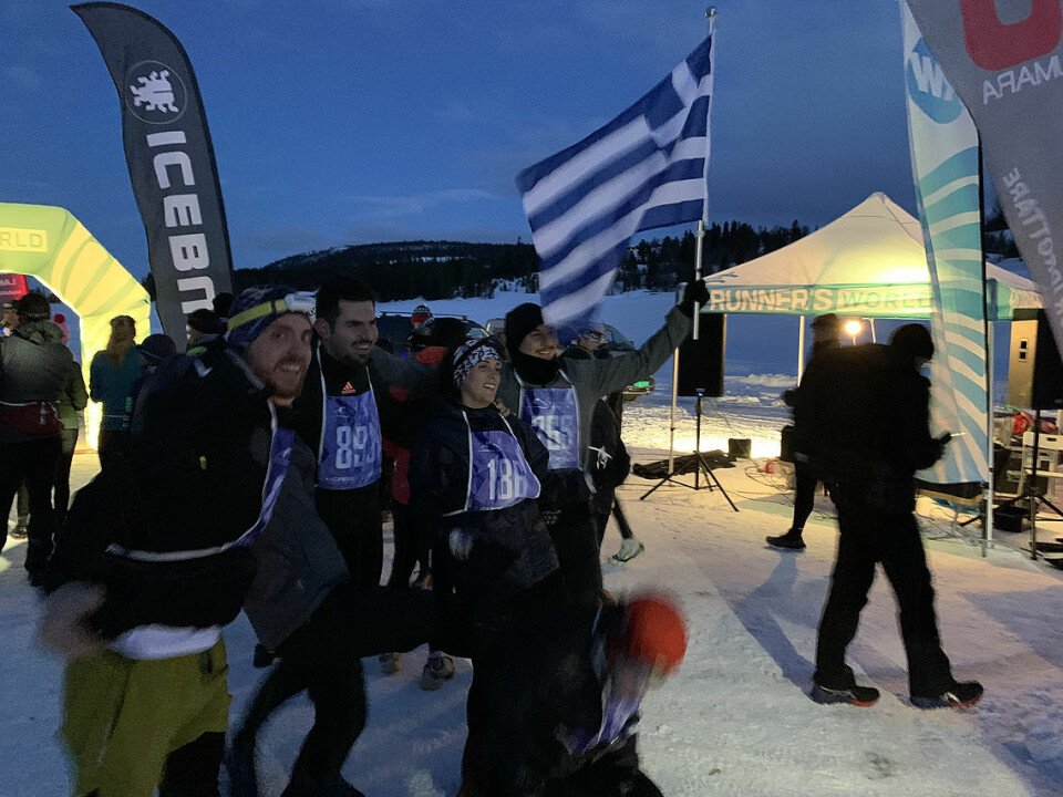 Frozen Lake Marathon: det mest internasjonale løpet i Norge? Løpere fra Hellas.jpg