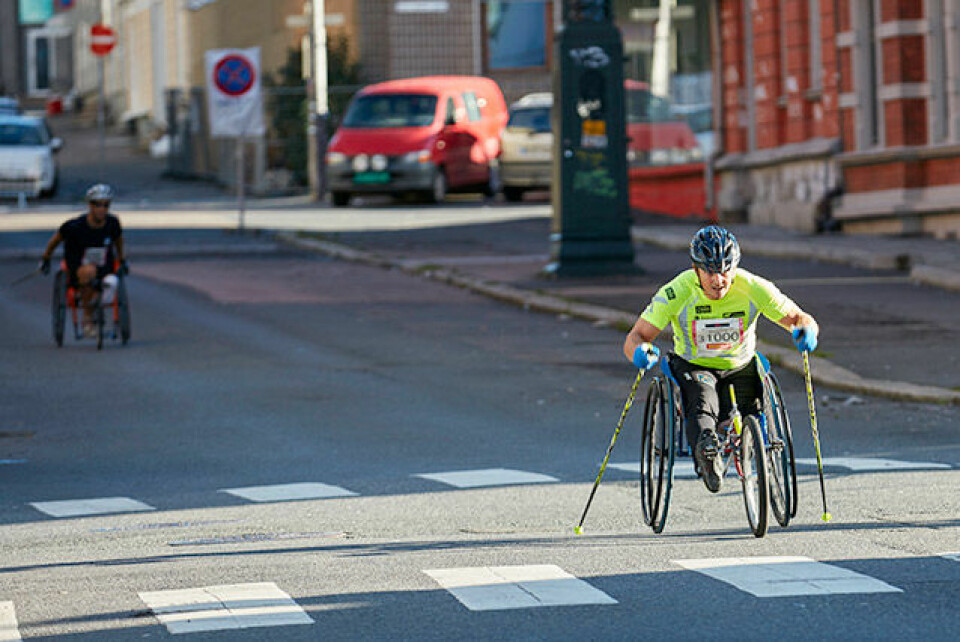Trygve Larsen vinner NM Racing Rullestol over 10 km. Foto: Stian S. Møller Trygve Larsen vinner NM Racing Rullestol over 10 km. Foto: Stian S. Møller