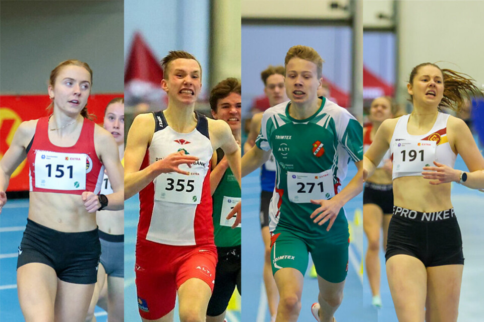 Noen av dem som ble profiler under årests ungdomsmesterskap: Maria Mjelva Straume, Magnus Øyen, Håkon Moe Berg og Erle Musum Lyng. (Alle foto: Martin Hauge-Nilsen) Samlesak UM 2023