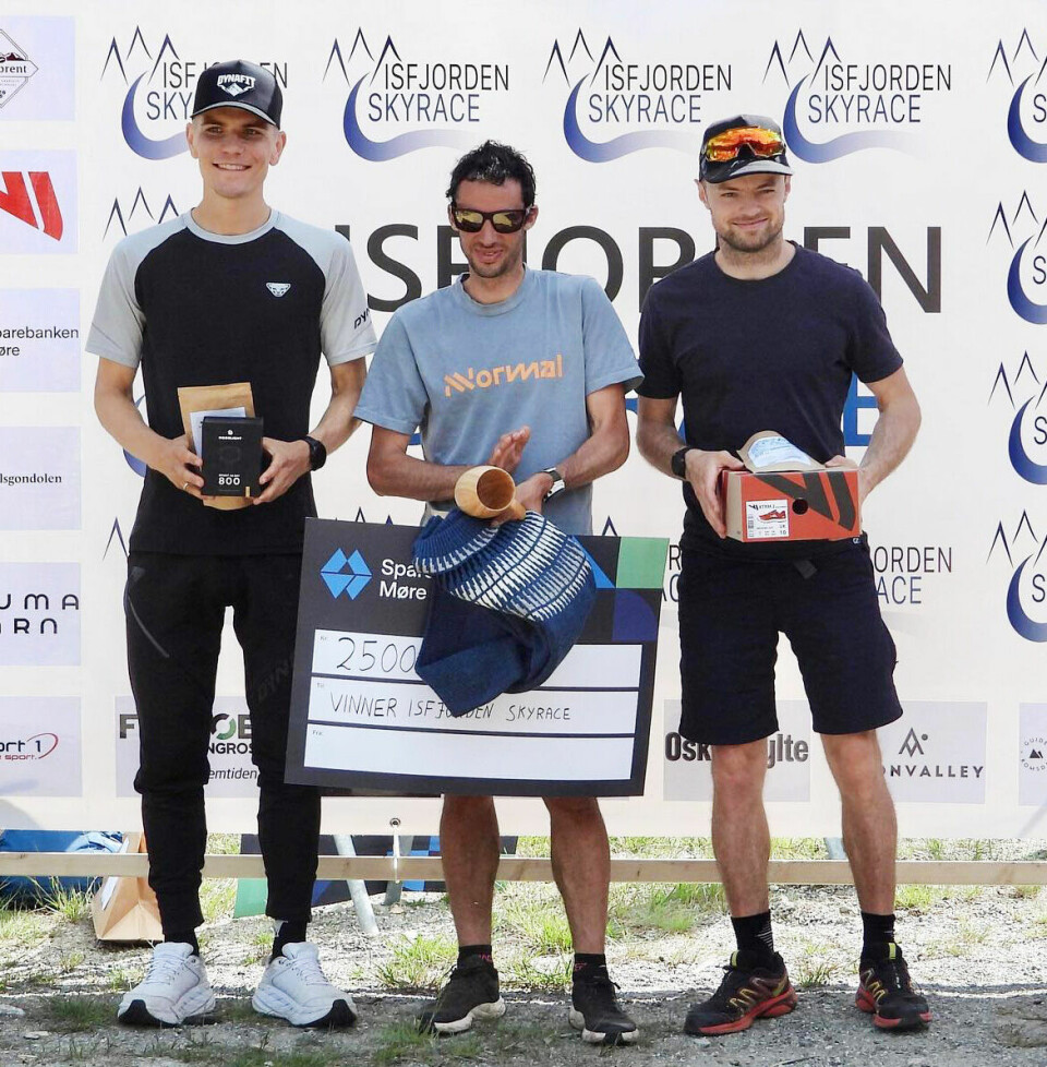 Kilian Jornet og Anita Iversen Lilleskare vant langløypa i Isfjorden Skyrace Pallen-herrer-1280.jpg