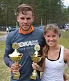 RASKEST. Ola Korbøl, Mosvik, og Monika Kørra, Ren-Eng var raskest i årets Risberget Rundt. Foto: Trond Øsmundset