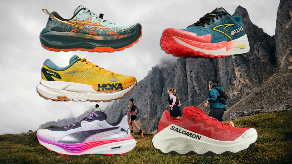 Kondis har testet noen av årets løpesko for terrenget. Flere av disse er såkalte supersko som har tykke mellomsåler med responsivt og lett superskum og avstivende karbonplater. (Illustrasjonsfoto: Asics + produsentene) Kondis har testet noen av årets løpesko for terrenget. Flere av disse er såkalte supersko som har tykke mellomsåler med responsivt og lett superskum og avstivende karbonplater. (Illustrasjonsfoto: Asics + produsentene)