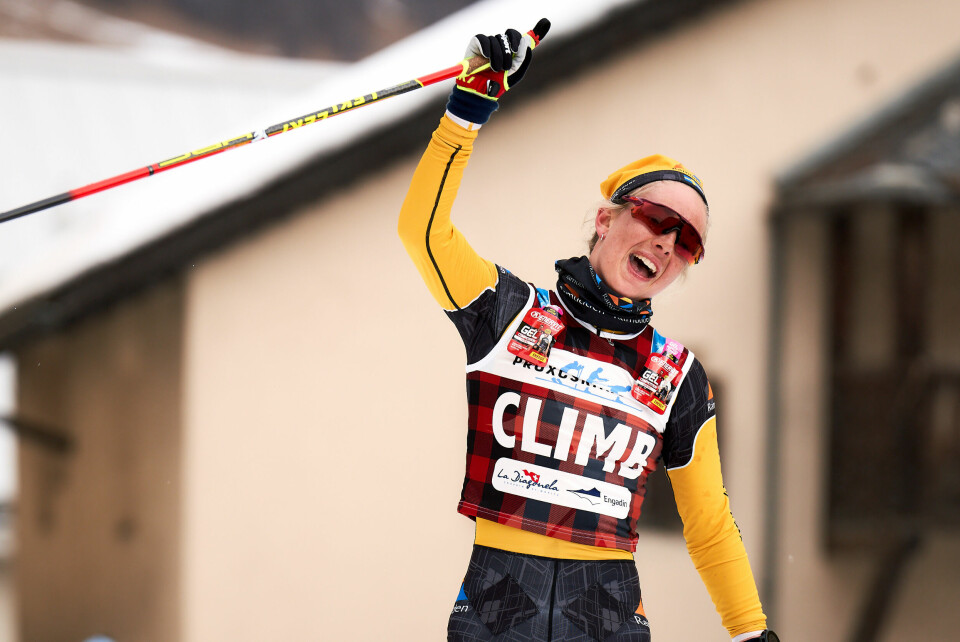 Gjennombrudd for Kasper Stadaas i Engadin La Diagonela Ida Dahl jubel.jpg