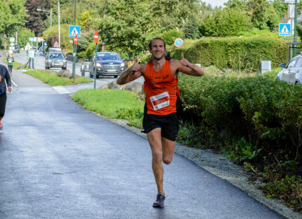 Thomas Asgautsen fra Spirit friidrett seiret med solid margin på maraton distansen. Foto: Øyvind Andersen Stavanger Fotoklubb. Thomas Asgautsen fra Spirit friidrett seiret med solid margin på maraton distansen. Foto: Øyvind Andersen Stavanger Fotoklubb.