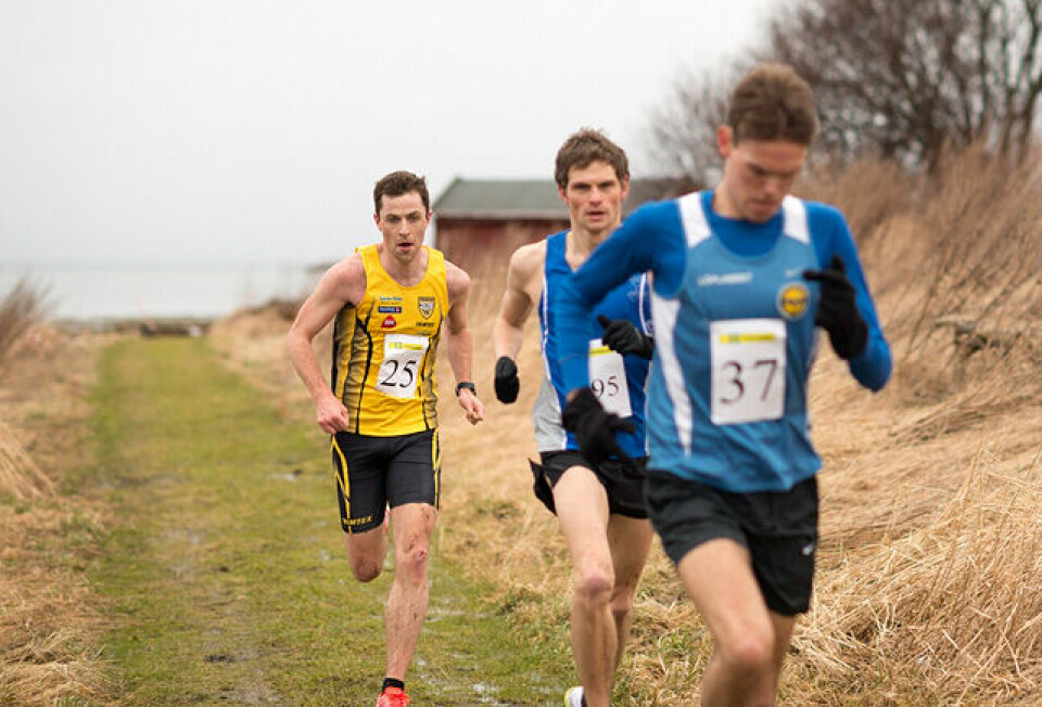 Etter nesten 3 km leder Petter Rypdal fra Strindheim an med Ola Berg Fines og Rindals Jon Arne Gaundal på slep. I mål kom Berg Fines først. (Foto: Øystein Lie) Etter nesten 3 km leder Petter Rypdal fra Strindheim an med Ola Berg Fines og Rindals Jon Arne Gaundal på slep. I mål kom Berg Fines først. (Foto: Øystein Lie)