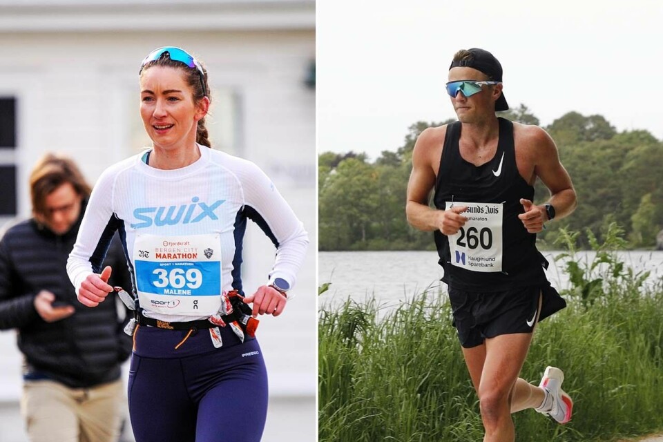 Malene Hjorteland og Fredrik Deilkås vant Haugesund Avis halvmaraton. (Foto: Arne Dag Myking / Turid Veggeland) Malene Hjorteland og Fredrik Deilkås vant Haugesund Avis halvmaraton. (Foto: Arne Dag Myking / Turid Veggeland)
