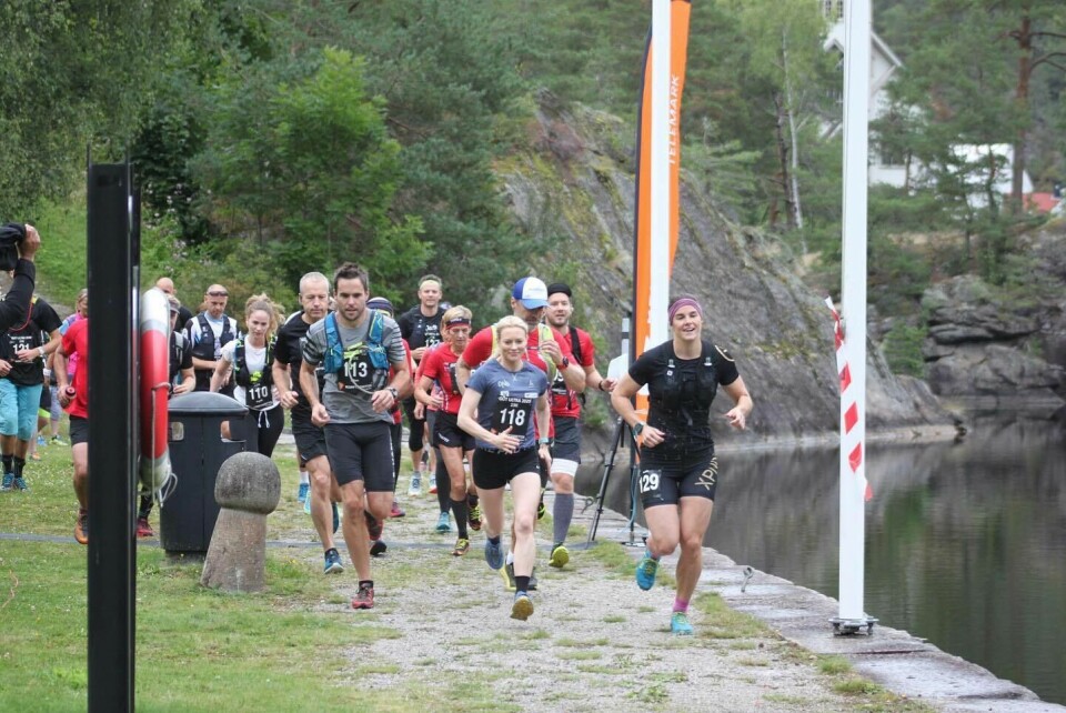 Tobias Dahl Fenre og Mathilde Ilebrekke vant Grenland Ultra Trail Start_23 km.jpg