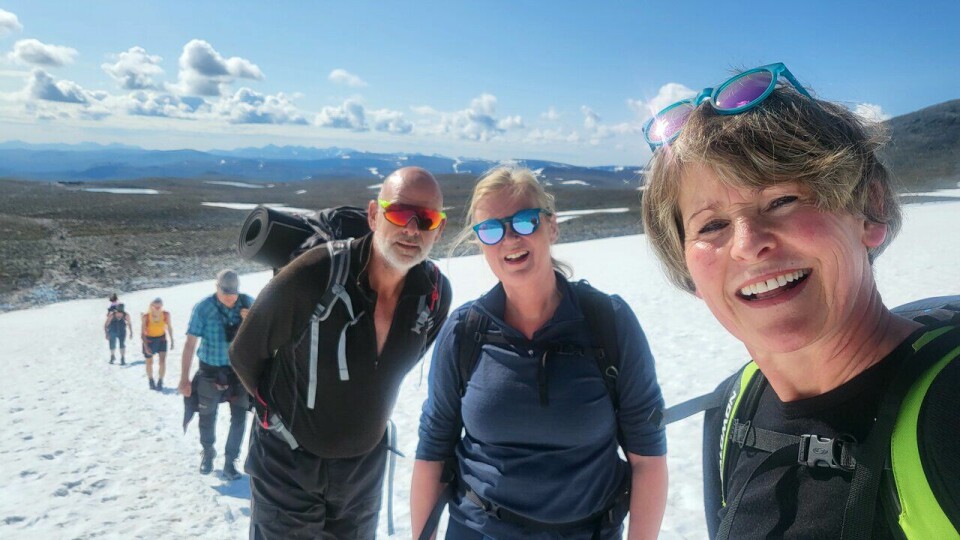 Heldige med veret: Det var sol og stort sett blå himmel den dagen vi gjkk opp på Snøhetta. (Foto: Marianne Røhme / Kondis © Kondis) Marianne Røhme sin sommer i 2025