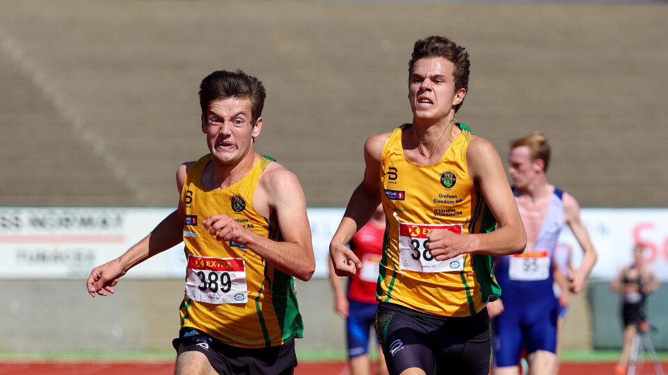 Kampen om NM-tittelen på 5000 meter endte i en intens duell mellom de to Ull/Kisa-løperne Kristian Bråthen Børve og Lukas Buncic. (Alle foto: Arne Dag Myking) Kampen om NM-tittelen på 5000 meter endte i en intens duell mellom de to Ull/Kisa-løperne Kristian Bråthen Børve og Lukas Buncic. (Alle foto: Arne Dag Myking)