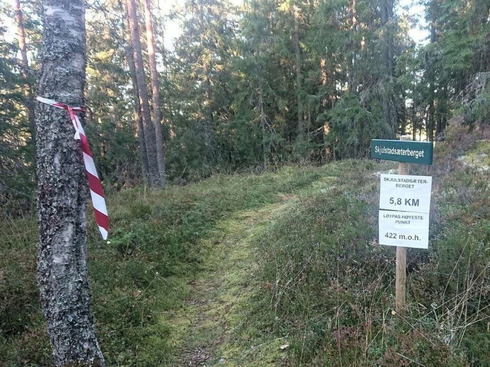 Størken ryddet sti på løypas høyeste punkt, 422 moh. (Foto: arrangøren)