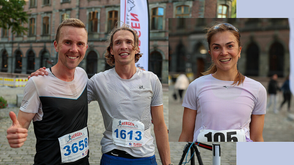 Erland Eldrup og Anders Sommer var de to raskeste menn over fjellet fra Arna til Bergen, der Erland var den aller raskeste. Silje Oksholm Arnøy var raskeste kvinne. (Alle foto: Arne Dag Myking) Erland Eldrup og Anders Sommer var de to raskeste menn over fjellet fra Arna til Bergen, der Erland var den aller raskeste. Silje Oksholm Arnøy var raskeste kvinne. (Alle foto: Arne Dag Myking)