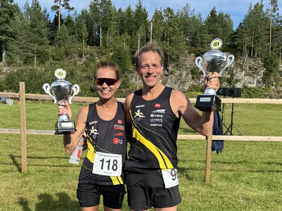 Ingvild Aurdal og Harald Bjerke - begge fra Romerike Ultraløperklubb, var klare vinnere av 20-års jubileumsutgaven av Eidsvoll 6-timers. (Foto: Olav Engen) Ingvild Aurdal og Harald Bjerke - begge fra Romerike Ultraløperklubb.