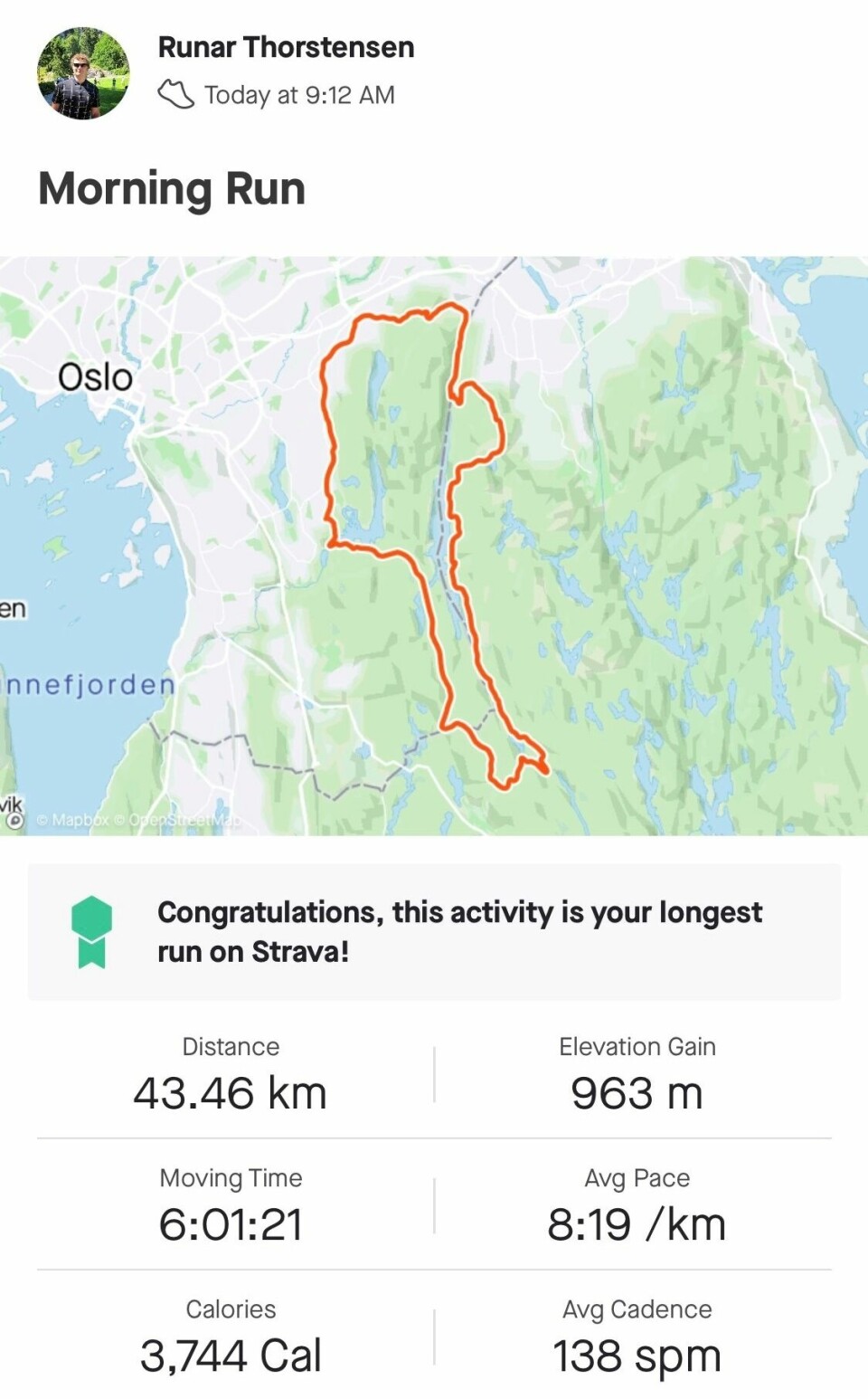 42 løpere med 75 resultater i Kondis virtuelle maraton- og ultraløp Runar_Thostensen_GPS.jpg